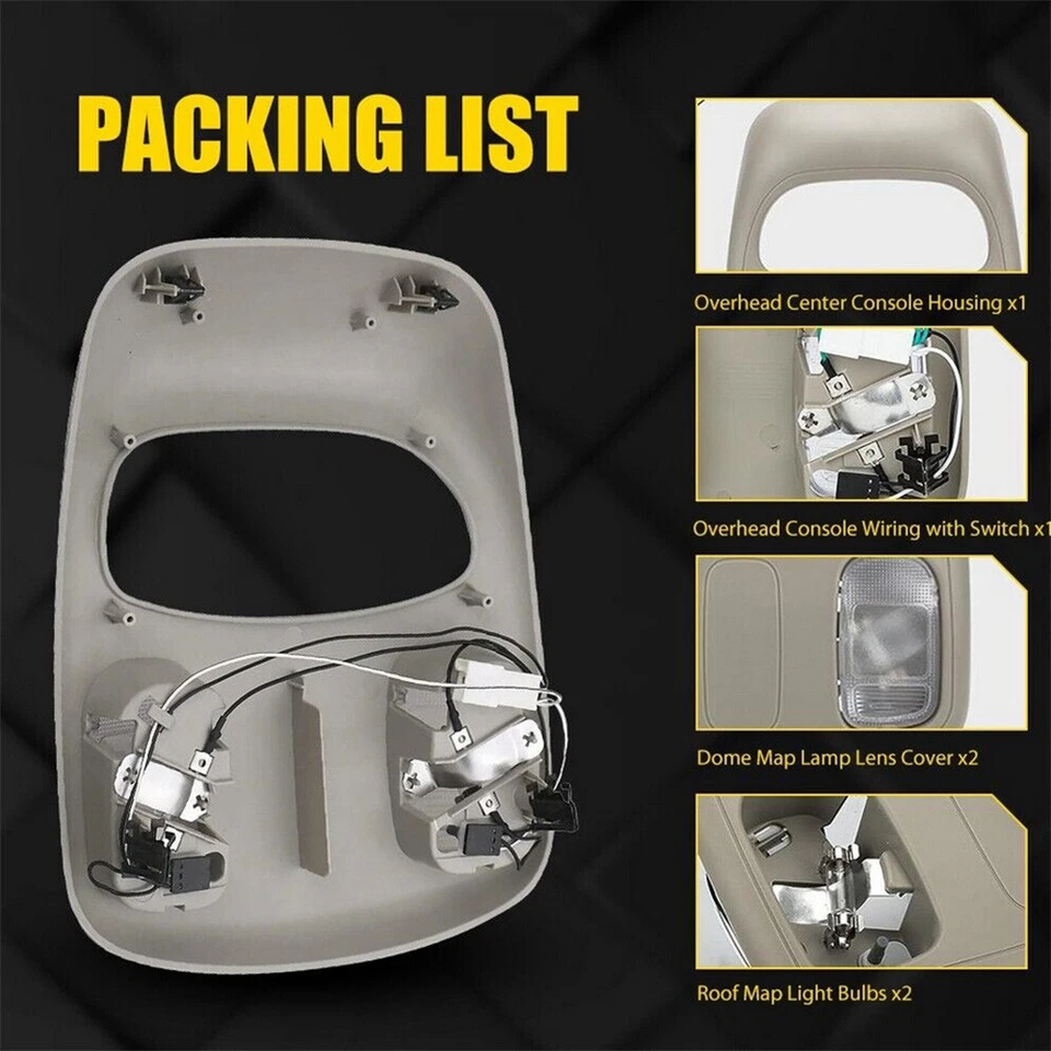 Overhead Roof Console Interior Map Light for Dodge Ram 1500 2500 3500 2002-09 10 Foto 4 de 4