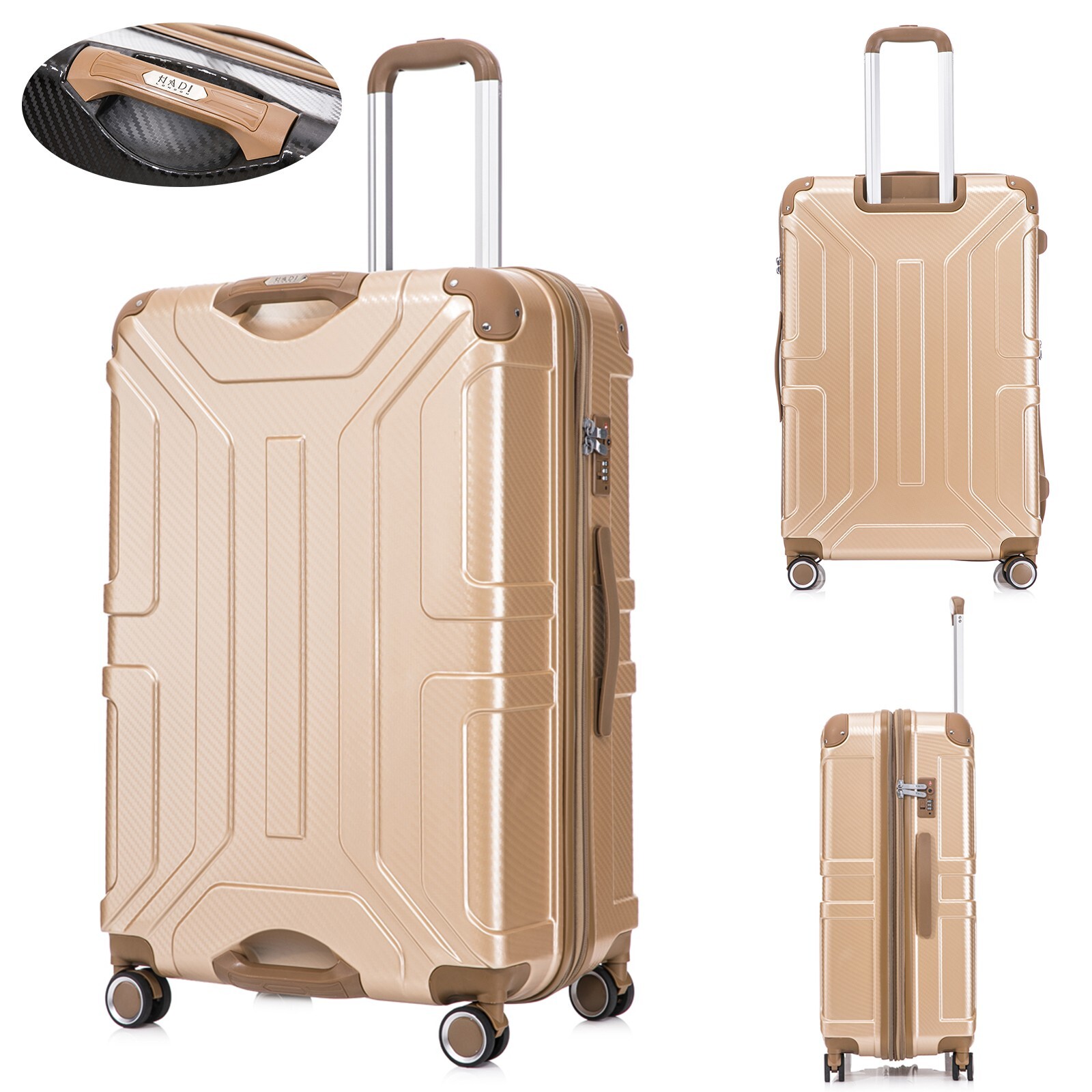 Maleta de viaje rígida ABS de 28" 4 ruedas bolsa mano pequeña equipaje grande