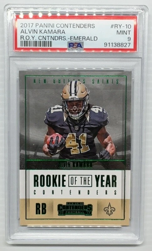 Alvin Kamara Panini Contenders Rookie of the Year Contenders #RY10 Emerald