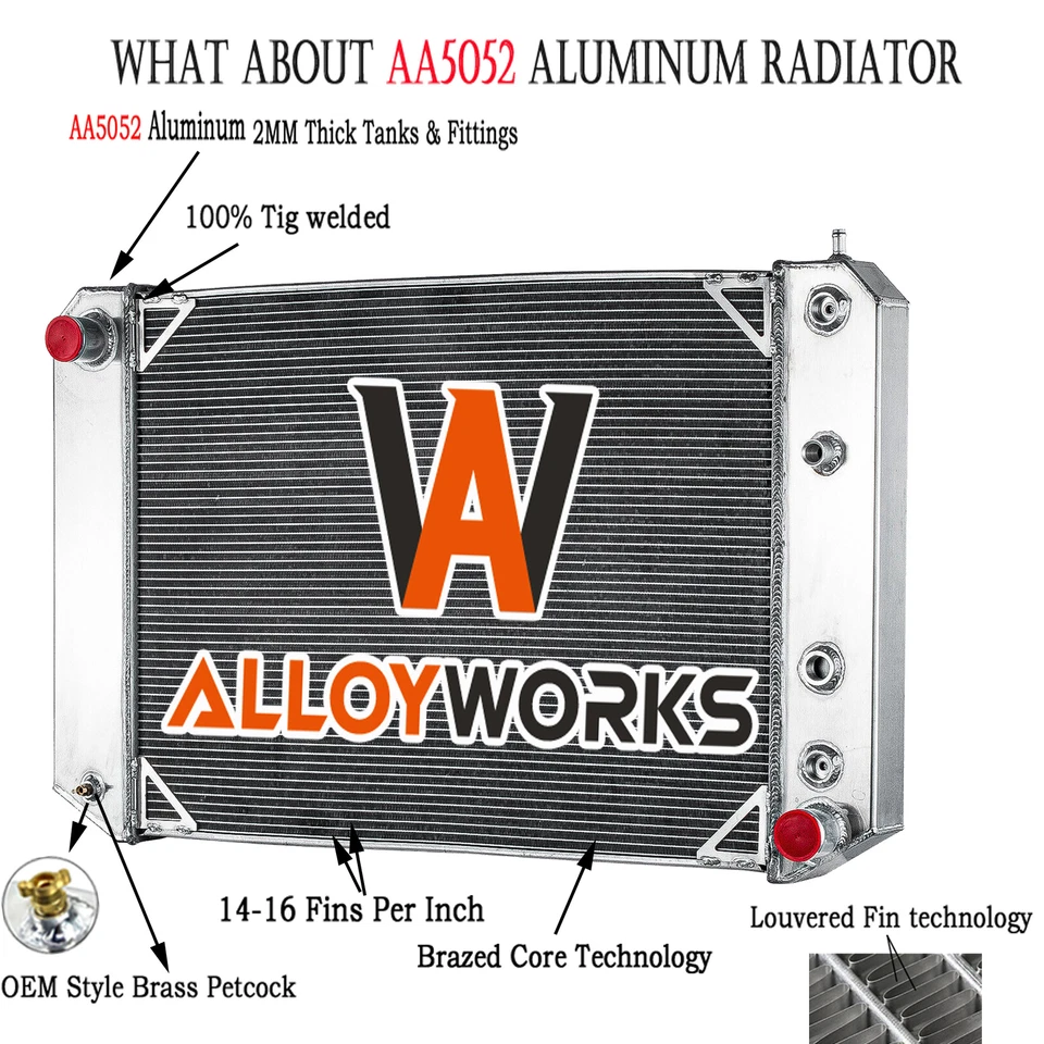 4 Row Radiator For 1991-2002 1997 1996 Chevy GMC C6500 C7000 Kodiak Topkick 6.6L Foto 2 de 4