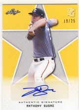 ANTHONY TONKO SUSAC 2020 Leaf Perfect Game PG Yellow AUTO /25 RANGERS