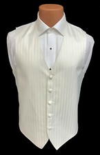 Men's Zelente Ivory Tuxedo Vest Fullback Mason White Tie Formal Wedding Large