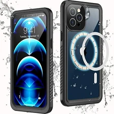 Designed for iPhone 12 Pro Case Waterproof,Built in Magnets with Screen Protecto