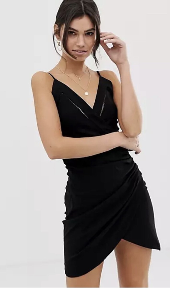 NEW FREE PEOPLE INTIMATELY BLACK DYLAN BODYCON MINI DRESS SIZE S