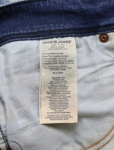 Jack & Jones Slim Fit / Glenn Herrenjeans W32 L26 Zerrissen Schnurrhaare Neu - Bild 6 von 9