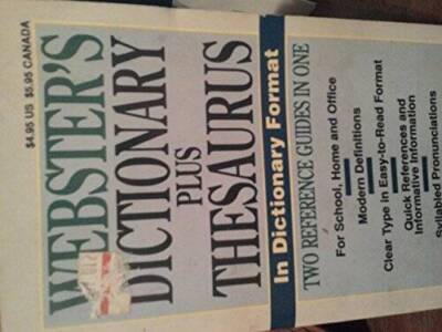 Websters Two in One Dictionary  Thesaurus - Paperback - VERY GOOD