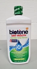 Biotene Gentle Oral Rinse Dry Mouth Mild Mint Soothing Moisturization 16 Ounces