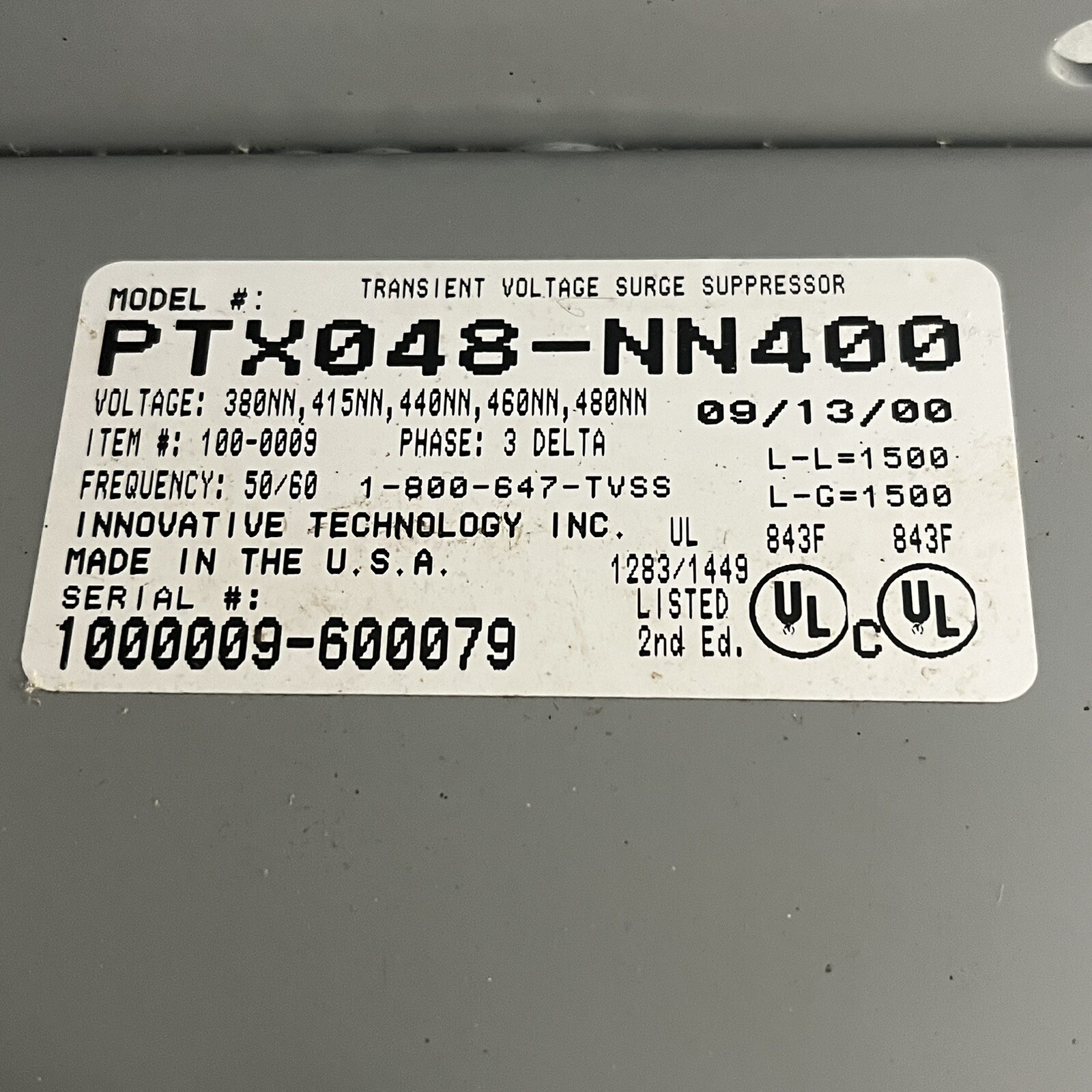 Transient Innovative Technology PTX048-NN400 Transient Voltage Surge Suppressor ...