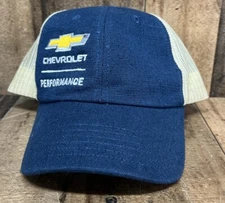 Chevrolet Performance Snap Back Trucker Hat Cap Blue/off White