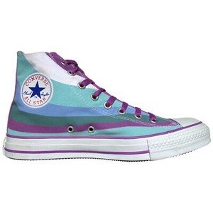 Converse Ue 41,5 UK 8 Chucks Azul Turquesa Blanco Chuck Taylor All Star Hi  Rayas | eBay