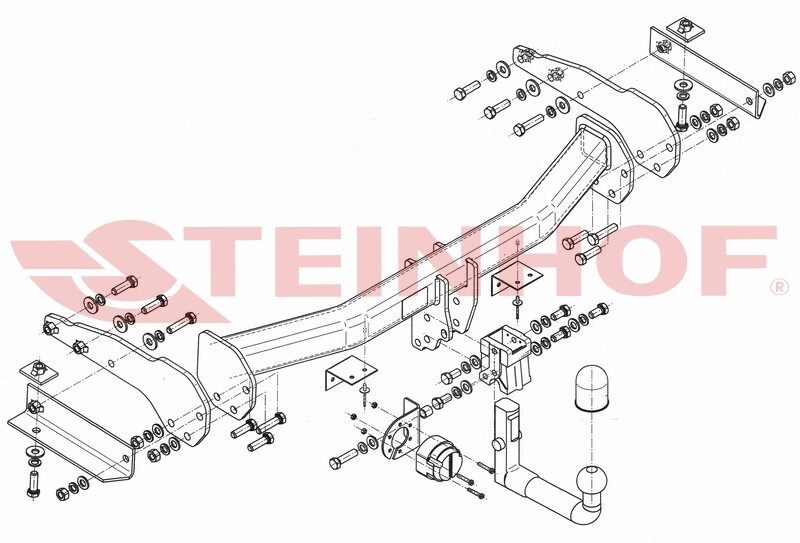 STEINHOF Gancio Traino Estraibile Verticale Per Jeep Grand Cherokee Summit WK 2013-2020 – Con Impianto Elettrico 13 Poli - 4