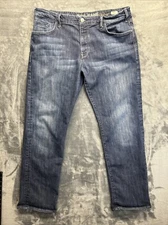 Mavi Jeans Mens 40x34 Matt Mid-rise Relaxed Straight Leg Dark Wash