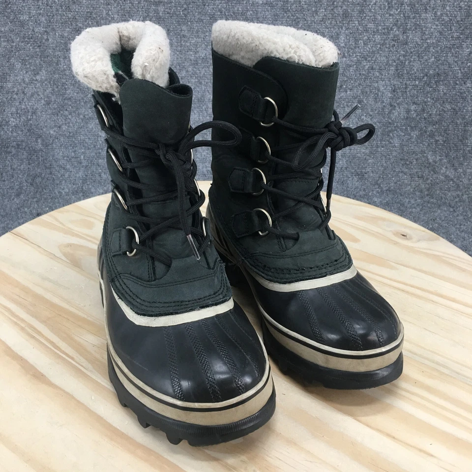 Botas Sorel Mujer 6.5 Caribou Nieve Impermeables Verde Negro Cuero NL1005-011 Foto 3 de 4
