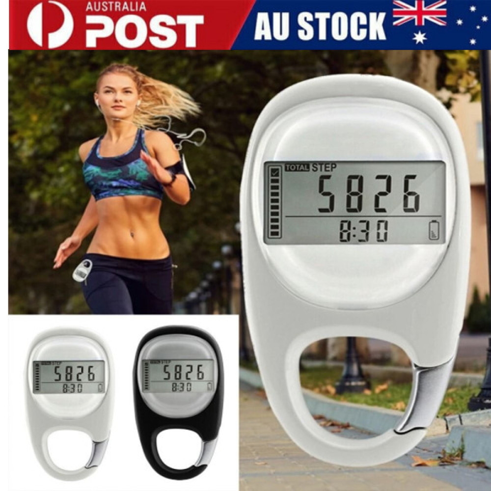 3D Digital Pedometer Portable Clip On Step Calorie Counter Fitness