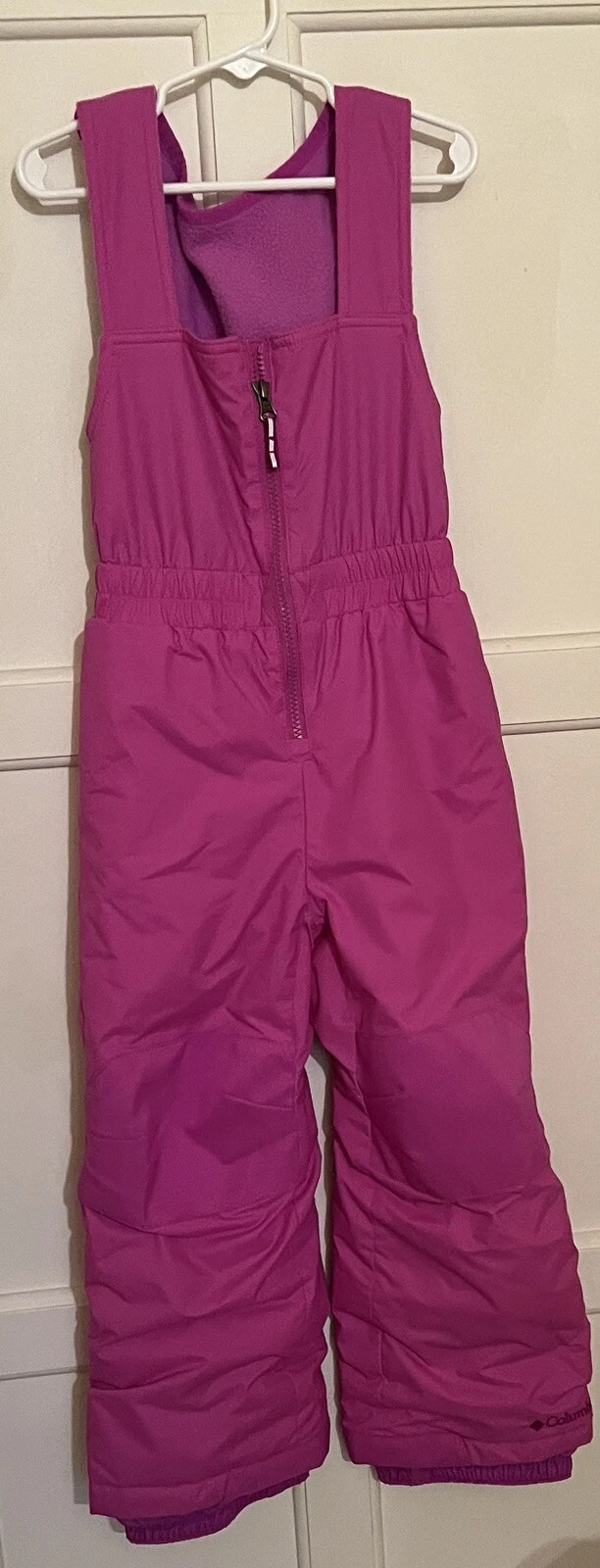 Columbia Ski Snow Bib Girls XXS (4/5) Pink Ski Snowboard Overalls Insulated