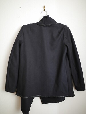 ALLSAINTS Black 'Roux' Cape Jacket Women's US 2 Black Wool Italian