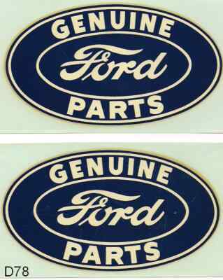 Genuine Ford Parts water slide decals from the 60's 2pc    Hot Rod Rat Rod Cool