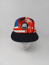 Maui Hawaii US Flag Palm Trees Snapback Hat Mesh Back Cap