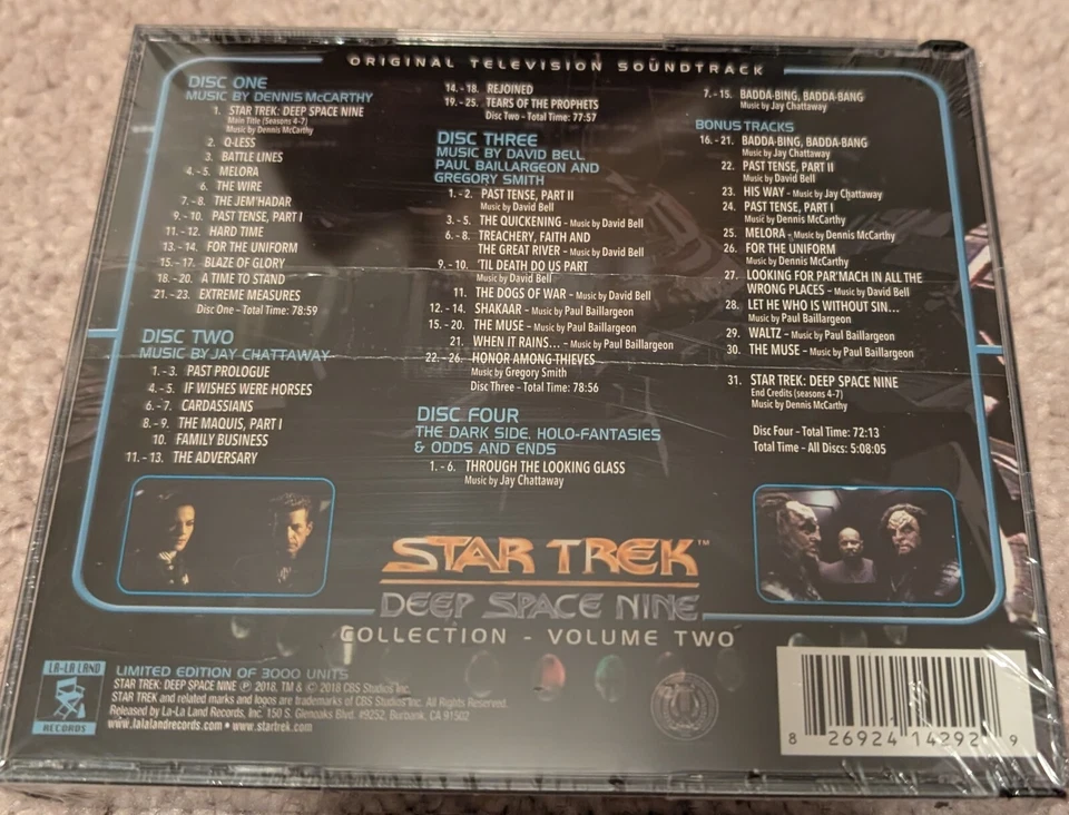 Star Trek Deep Space Nine Vol 2 саундтрек 4CD La-La Land Records LE 3000 запечатанный - Изображение 2 из 2