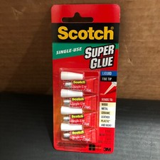 SCOTCH, Super Glue Liquid Adhesive 0.07 OZ Fine Tip Single Use AD114,2 OF 4PACK