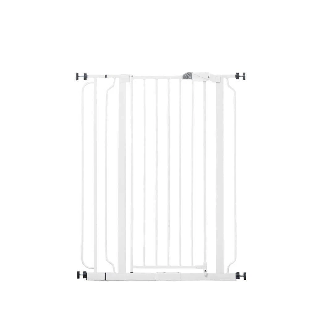 Regalo Walk-Through Doorway Gate White Metal Easy Step Extra Tall 36 in. Height
