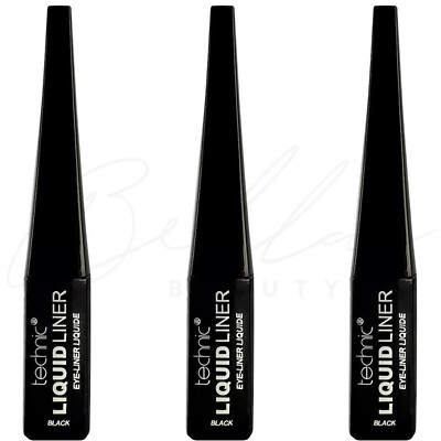 TECHNIC Liquid Long Lasting Precise Application Eyeliner 6ml - Schwarz *3er Pack*