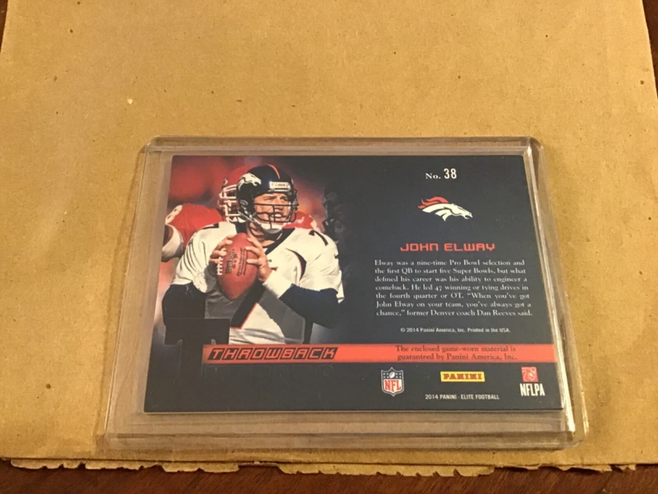 2014 Panini Elite Throwback Threads72/199 John Elway #38  Broncos HOF - Image 2 of 2