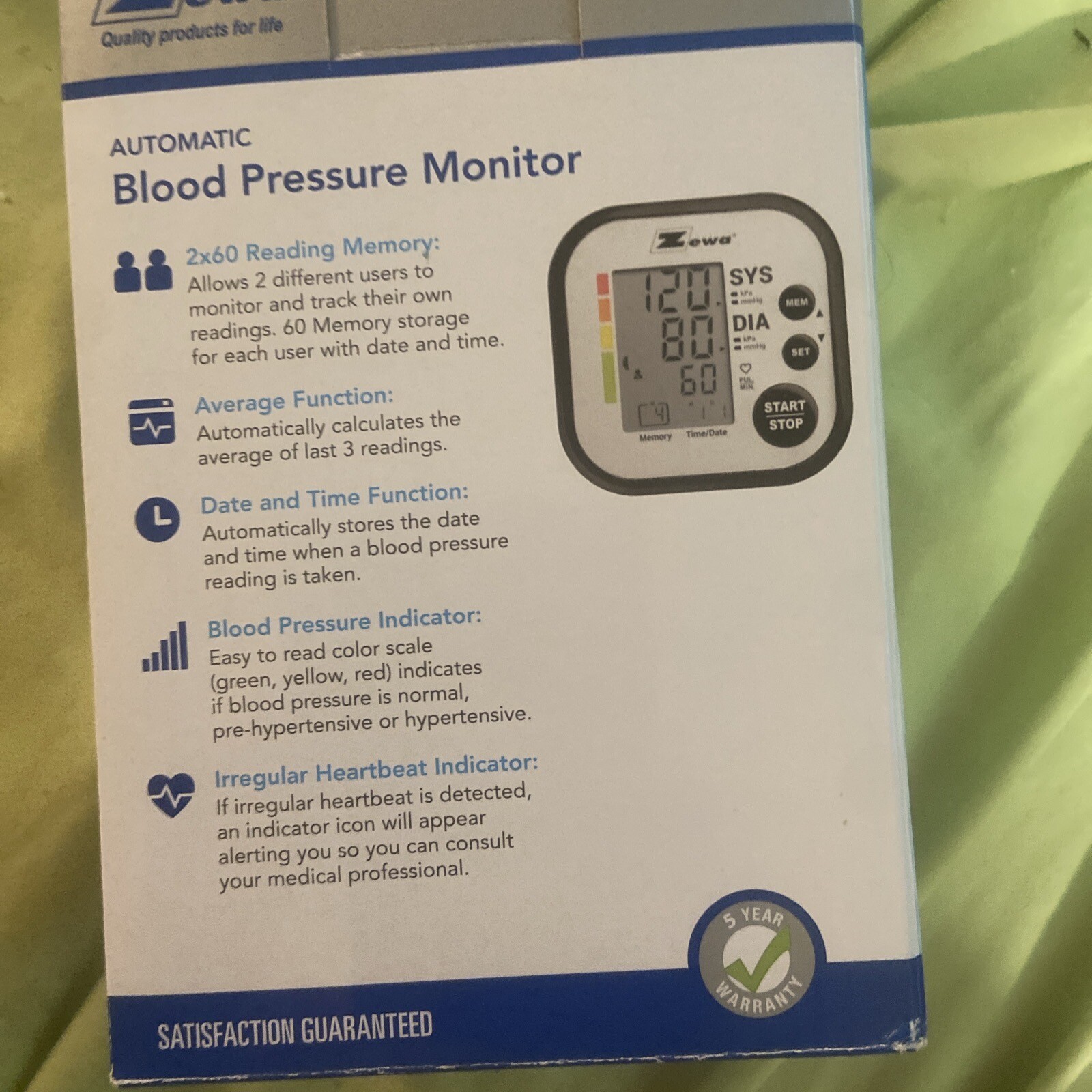 Zewa Automatic Blood Pressure Monitor (Model UAM710) eBay