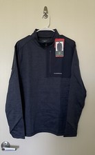 G.H. Bass  CO Men's Mixed Media 1/4 Zip Fleece Top, Blue, Size Medium NEW NWT