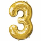 Gold Foil Balloon Number 3 Birthday Age Party Wedding Inflatable Banner Decor
