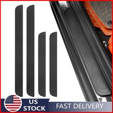 4pcs For Ford Accessories Rubber Car Door Scuffs Sill Cover Step Protector Black