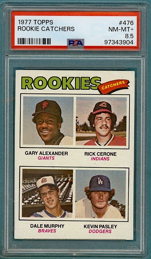 1977 Topps Rookie Catchers Dale Murphy/Alexander/Cerone/Pasely #592 PSA 8.5!