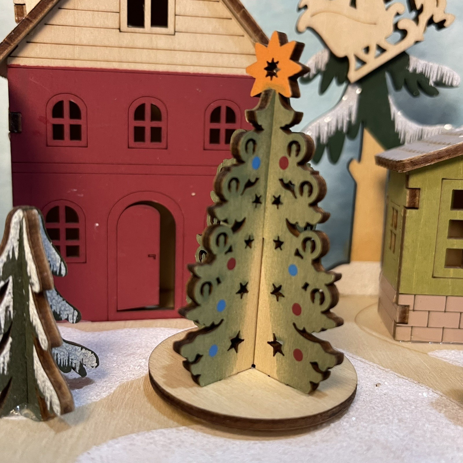 Kurt S. Adler 7" Battery Operated Musical LED Motion Village House SMALL REPAIR