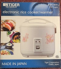 Tiger JNP-1800 10 Cup Rice Cooker Warmer Floral White Made in Japan New