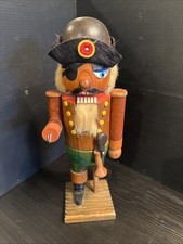 63) Vintage Erzgebirge Pirate German Nutcracker Musket / Missing Bag of Gold 13”