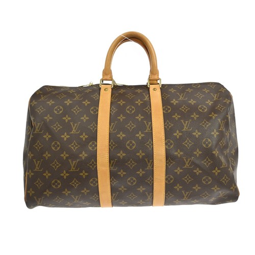 Louis Vuitton Keepall Bag Monogram Canvas Brown Travel Bag