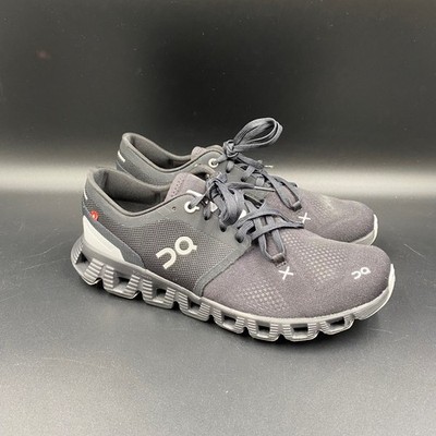 On Cloud X Running Shoes Womens 9.5 Black White Training Sneakers 60.98696 Mesh