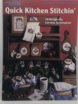Leisure Arts Quick Kitchen Stitchin  Cross Stutchch Leaflet 2130 Chart