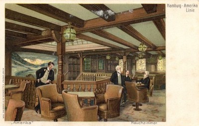 PC SHIPS STEAMER AMERIKA HAMBURG-AMERIKA LINIE VINTAGE POSTCARD (b62812)