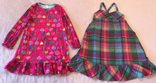 2pc Lot🔴Girls Size 7/8 CHAPS Strap Dress 🔴PLACE Pajama Long Sleeve Sleep Dress