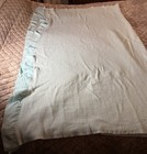 VTG Satin Trim Waffle Weave Baby Blue Twin Blanket 66”x80”