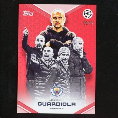 2021-22 Topps UCC Josep Guardiola Red 9/10 Manchester City ZD5421