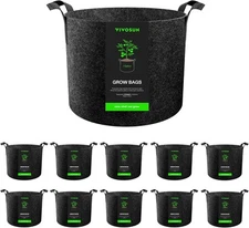 VIVOSUN 10 Pack 1 Gallon Grow Bags Heavy Duty Nonwoven Fabric Pots w/ Handles