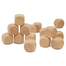 Wooden Blank Dice 3/4", Unfinished for Games, Party,  Decor  Woodpeckers