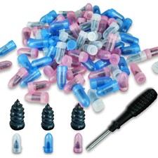 100 Pcs Tire Repair Screws with Screwdriver 3 Sizes Rubber Plug Kit for Puncture