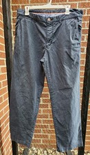 Men's Navy Blue Tommy Bahama 34x34 Flat Front Pants, Cotton Lyocell Blend