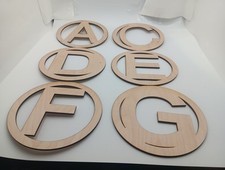 Lot of 21 Wooden Circle Unfinished Alphabet Cutout Decorative 8" DIY Projects