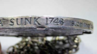1734 Hollandia Shipwreck Spanish Mexico 8 Reales Silver Necklace
