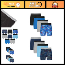 Boys' Cotton Stretch Boxer Briefs 8-Pack - Comfortable Underwear for Kids