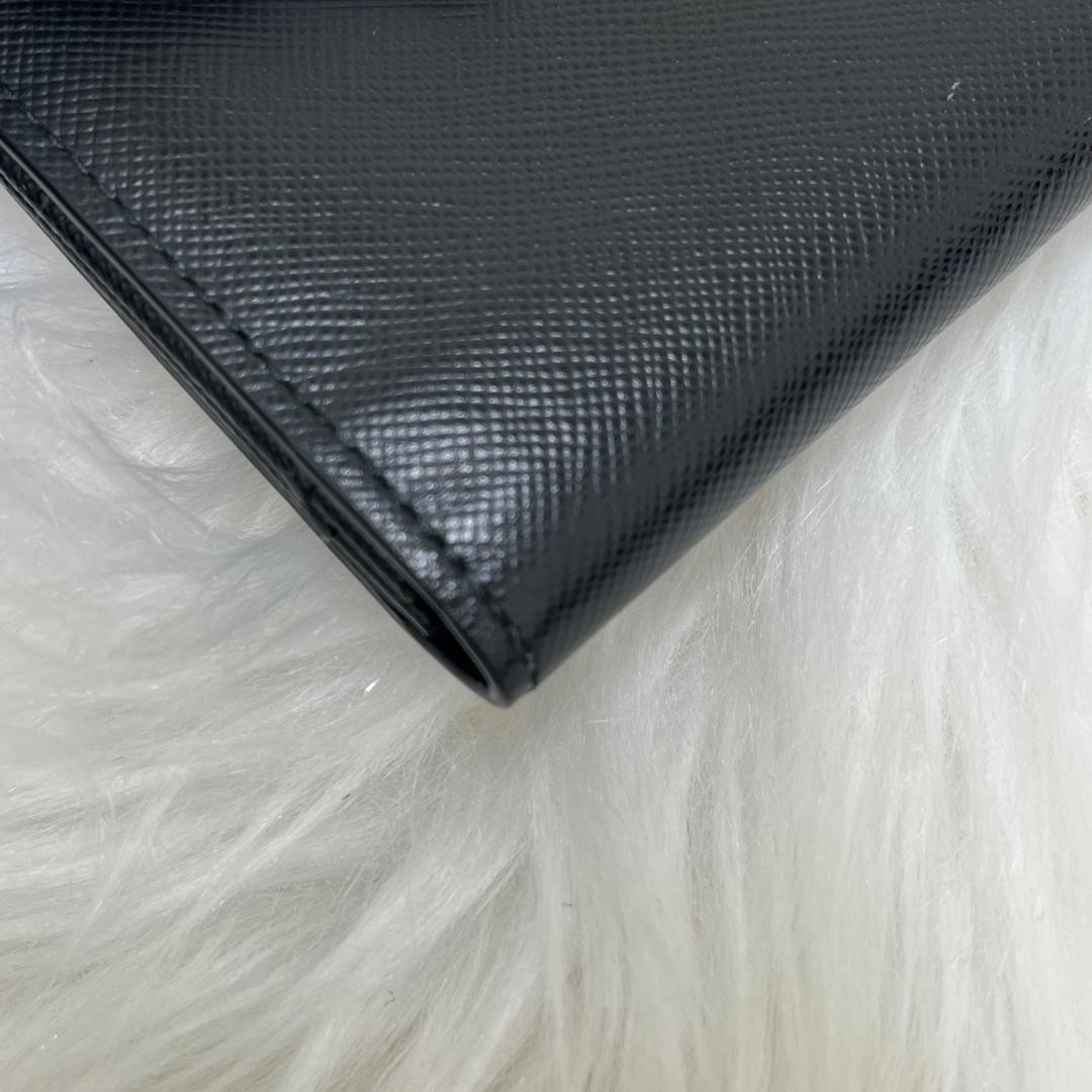 Prada Saffiano Leather Card Case Pass Case Black Leather thumbnail 13